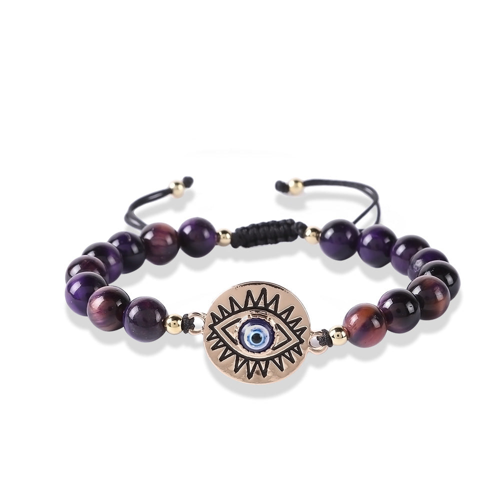 Wholesale Eye of Life Braided Style Natural Stone Beaded Bracelet
